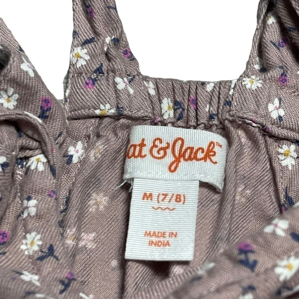 Cat & Jack Mauve Floral Jumpsuit GIRLS M (7/8)
